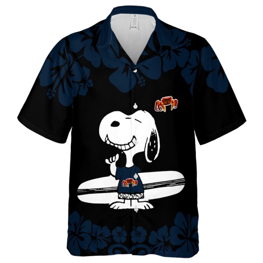 Customized Crab Surfing Snoopy Hawaiian Shirt Fashion forward