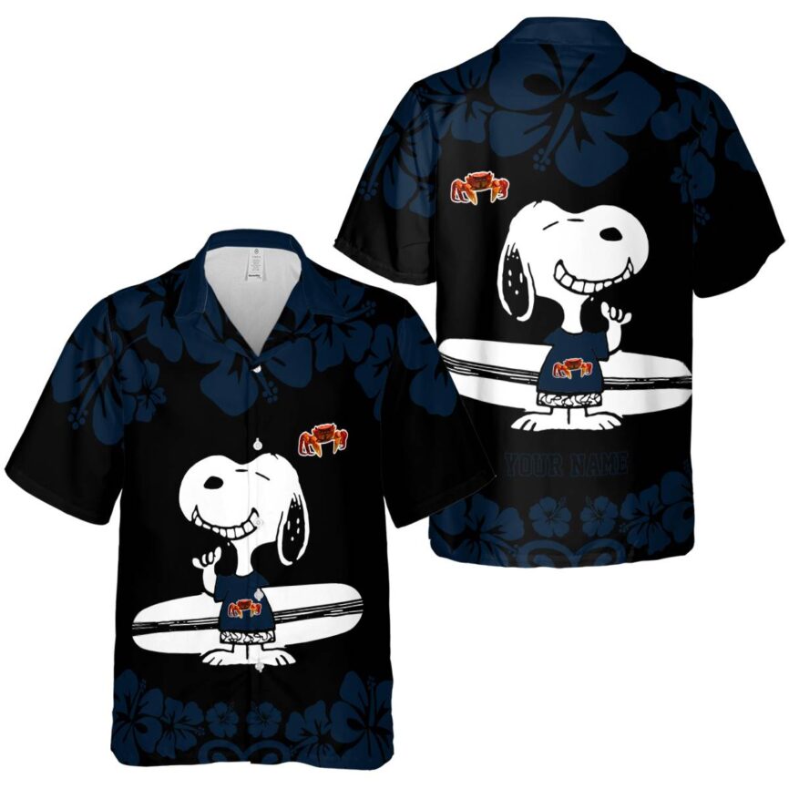 Customized Crab Surfing Snoopy Hawaiian Shirt Premium grade