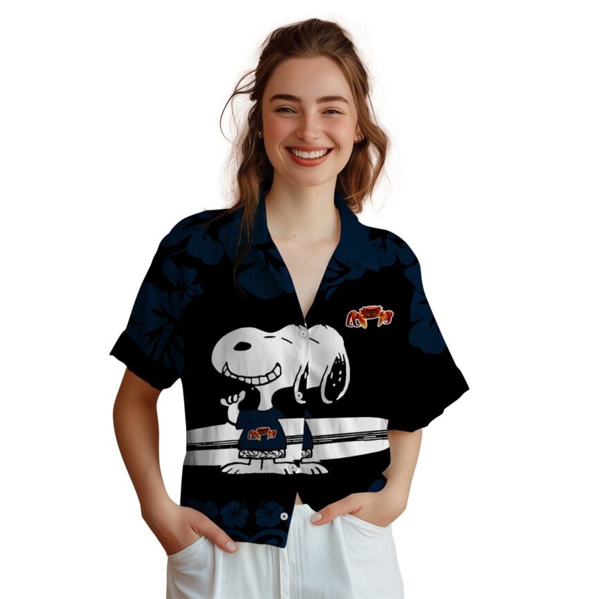 Customized Crab Surfing Snoopy Hawaiian Shirt Top rated
