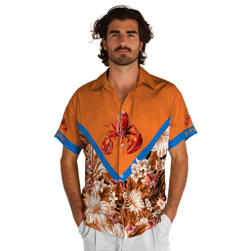 Customized Crawfish Bold Floral Number Hawaiian Shirt New Arrival