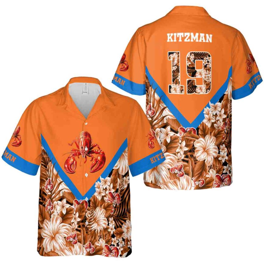 Customized Crawfish Bold Floral Number Hawaiian Shirt Premium grade