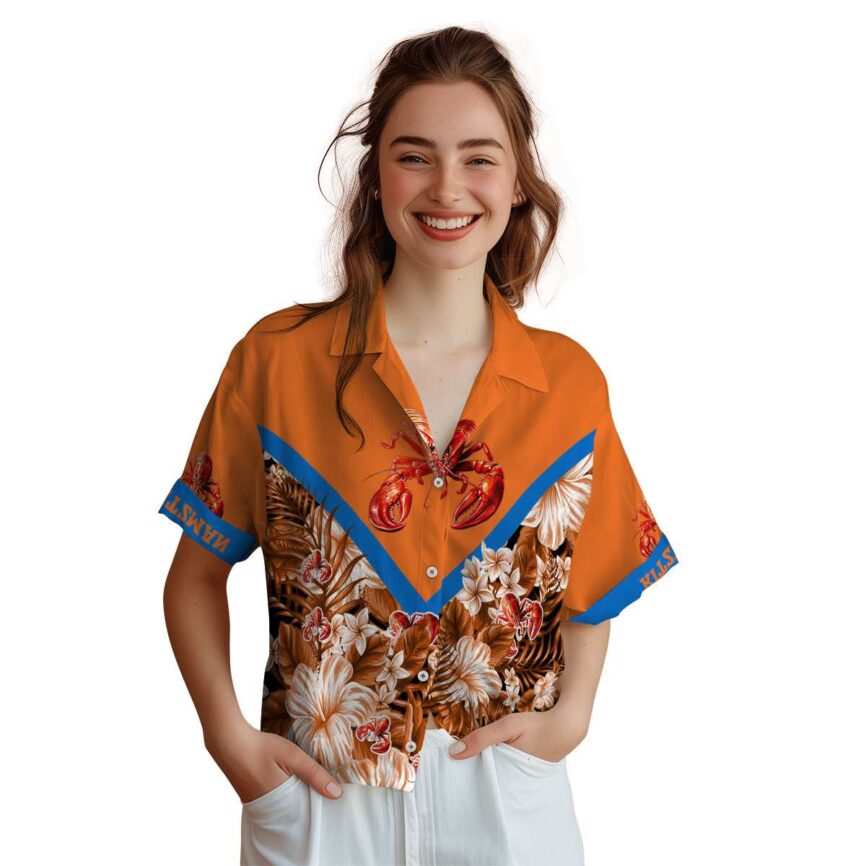 Customized Crawfish Bold Floral Number Hawaiian Shirt Top rated
