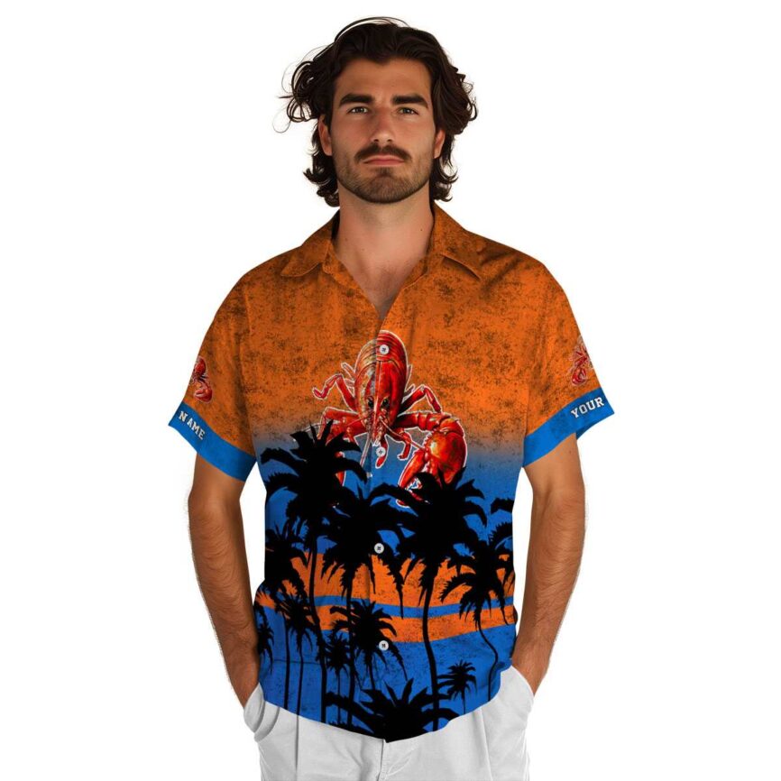 Customized Crawfish Sunset Gradient Hawaiian Shirt New Arrival