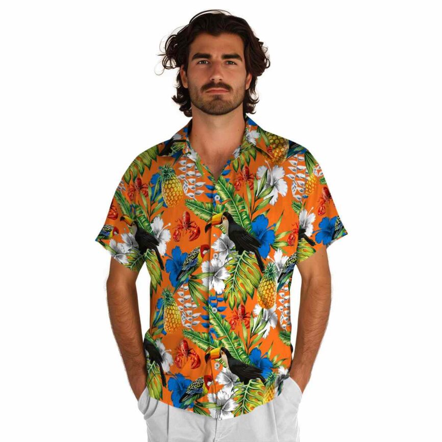 Customized Crawfish Toucan Bird Hawaiian Shirt New Arrival