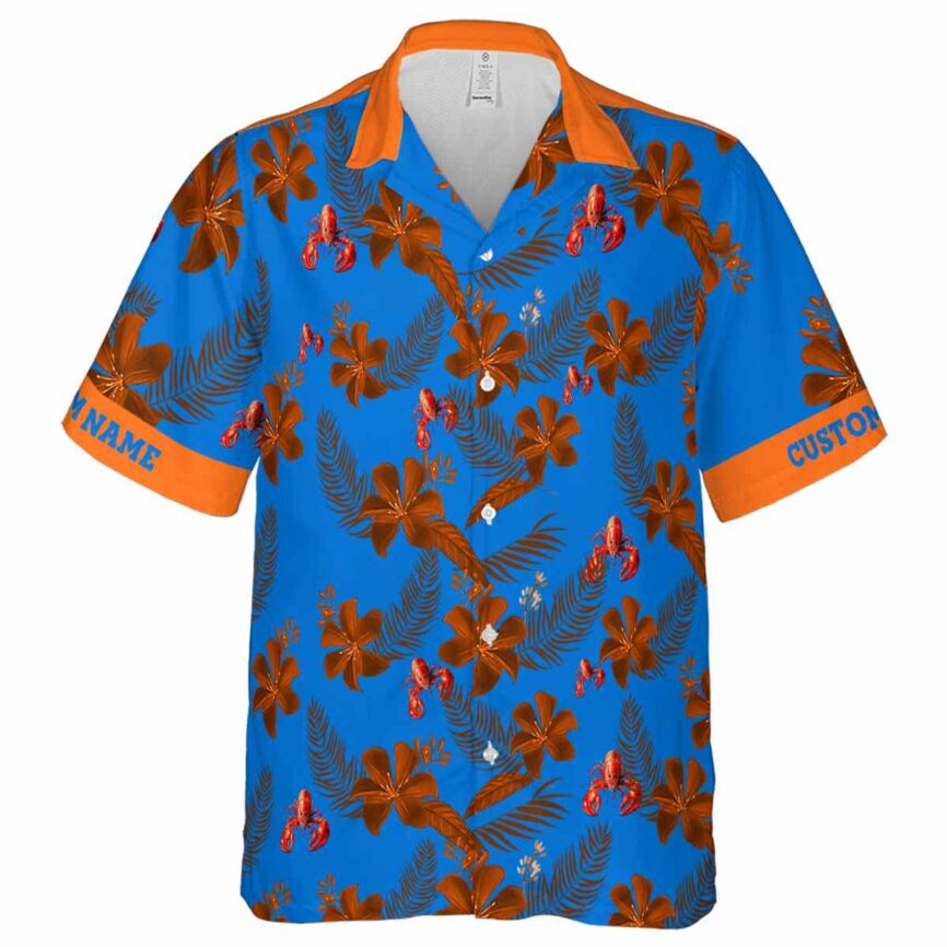 Customized Crawfish Tropical Flower Hawaiian Shirt Fashion forward