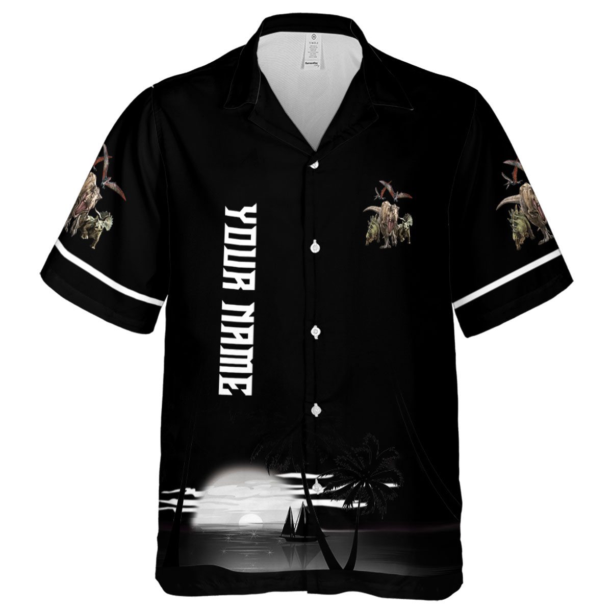 Customized Dinosaur Ocean Sunset Hawaiian Shirt Fashion forward Customized Dinosaur Ocean Sunset Hawaiian Shirt Fashion forward