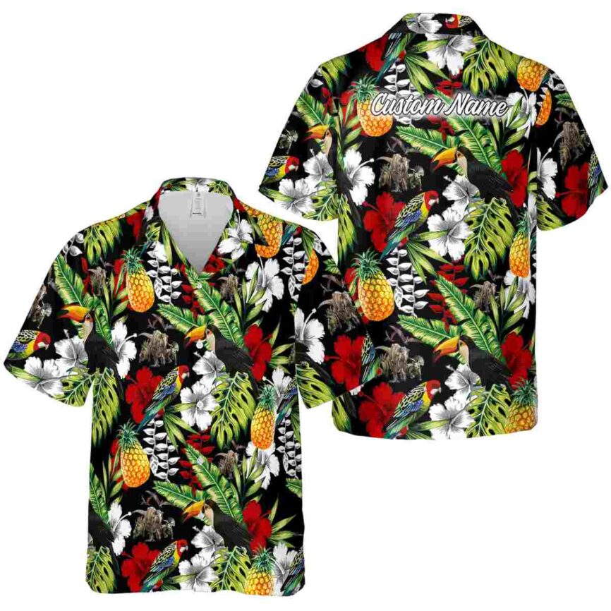 Customized Dinosaur Toucan Bird Hawaiian Shirt Premium grade