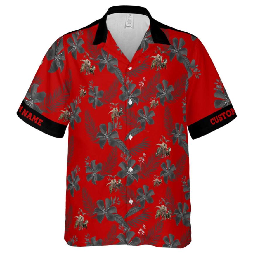 Customized Dinosaur Tropical Flower Hawaiian Shirt Fashion forward