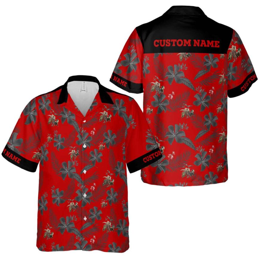 Customized Dinosaur Tropical Flower Hawaiian Shirt Premium grade