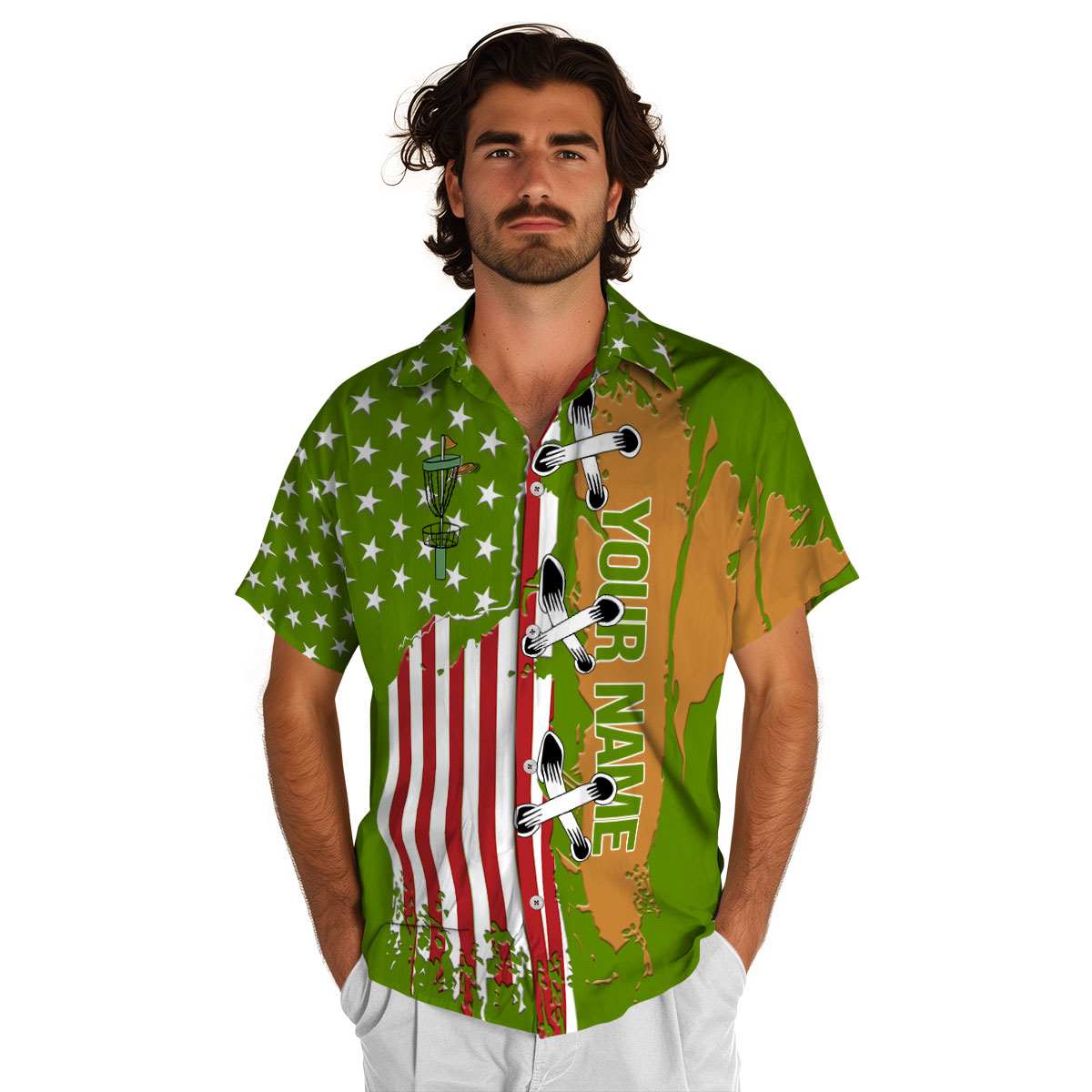 Customized Disc Golf Flag Stitches Hawaiian Shirt New Arrival Customized Disc Golf Flag Stitches Hawaiian Shirt New Arrival