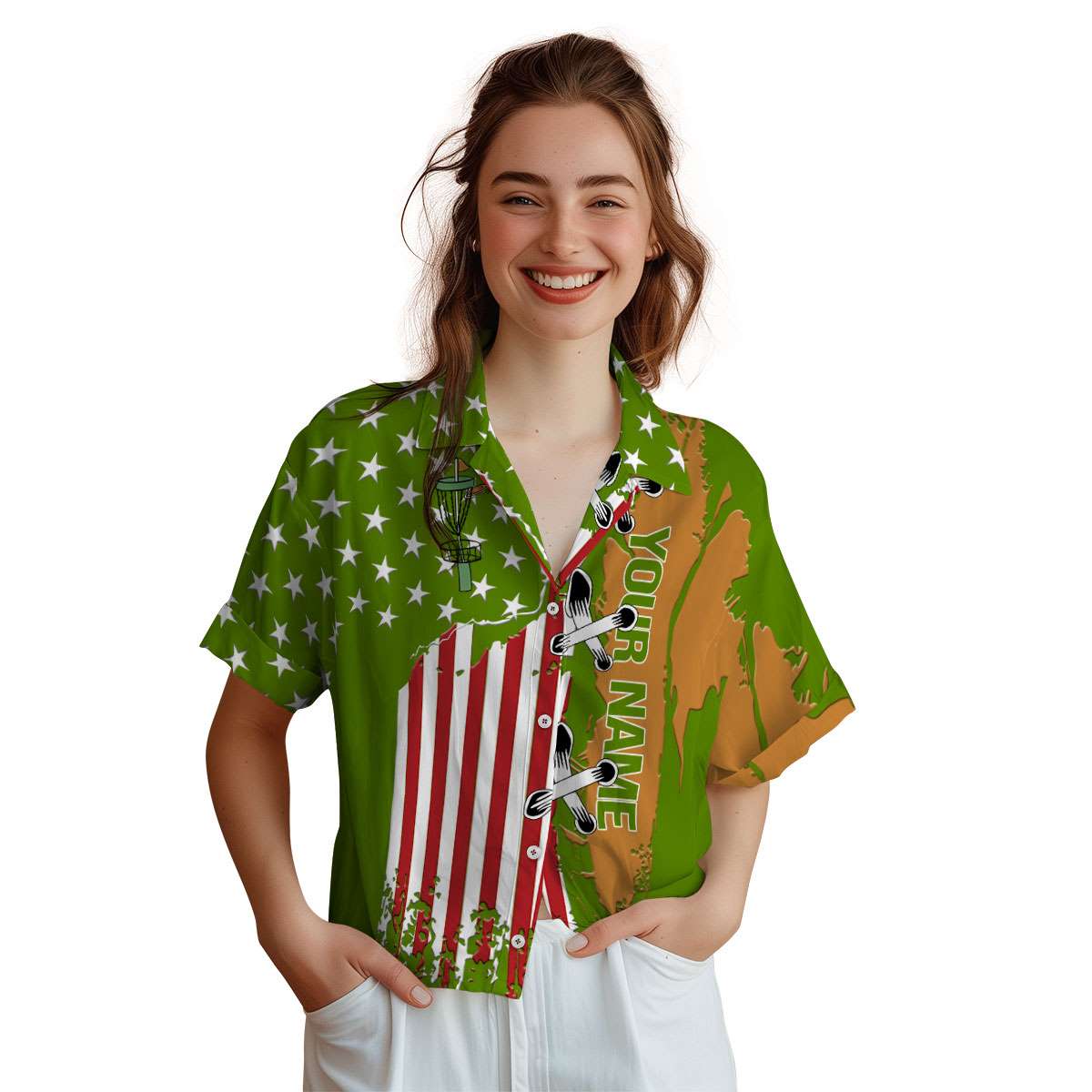 Customized Disc Golf Flag Stitches Hawaiian Shirt Top rated Customized Disc Golf Flag Stitches Hawaiian Shirt Top rated