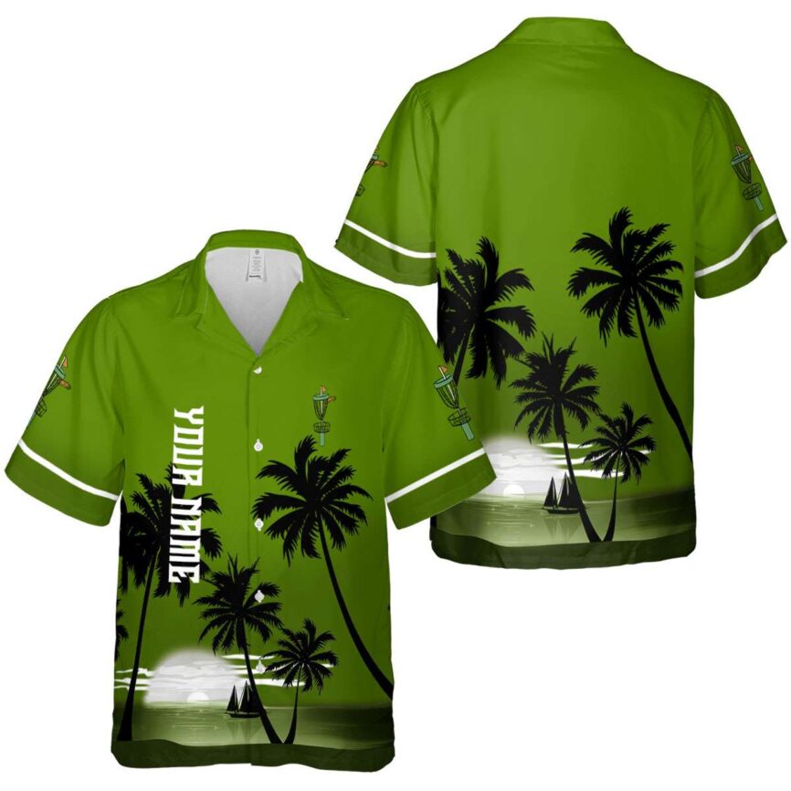 Customized Disc Golf Ocean Sunset Hawaiian Shirt Premium grade