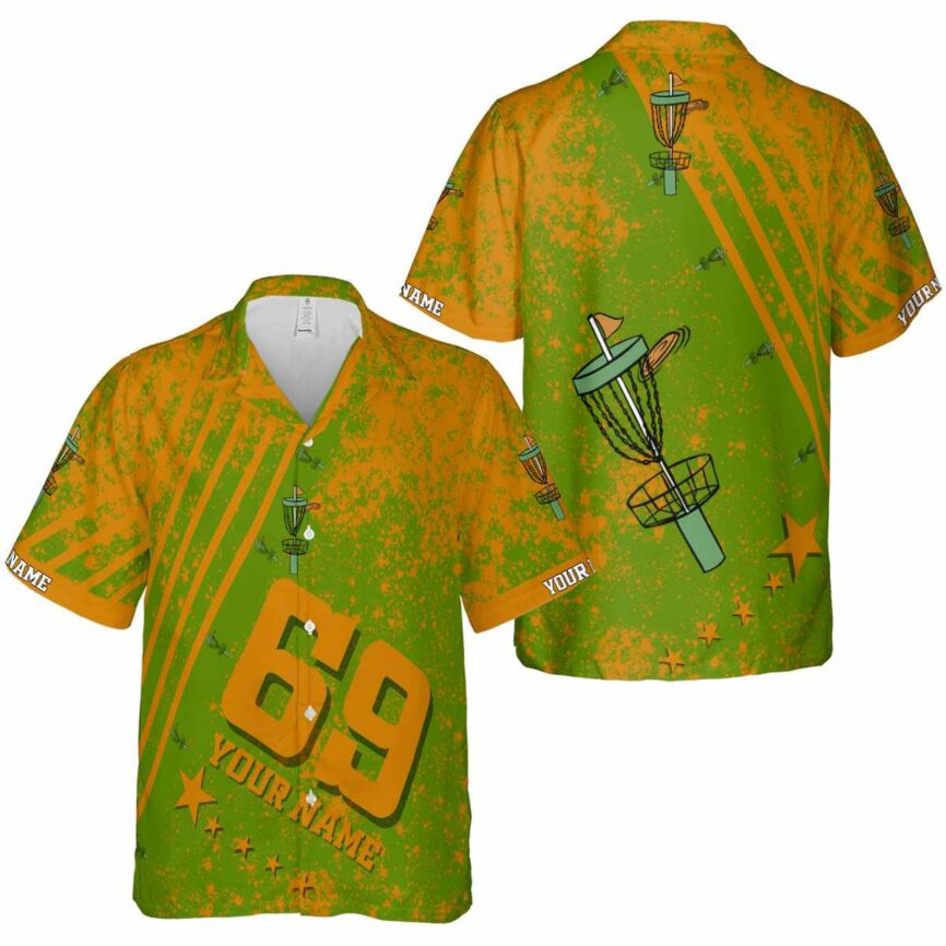 Customized Disc Golf Stripe Burst Hawaiian Shirt Premium grade