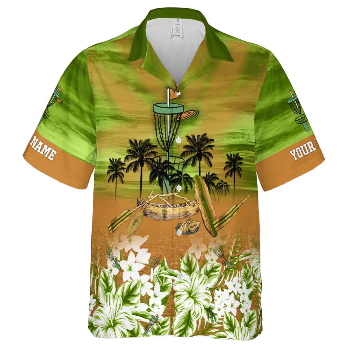 Customized Disc Golf Sunset Beach Canoe Hawaiian Shirt Fashion forward Customized Disc Golf Sunset Beach Canoe Hawaiian Shirt Fashion forward