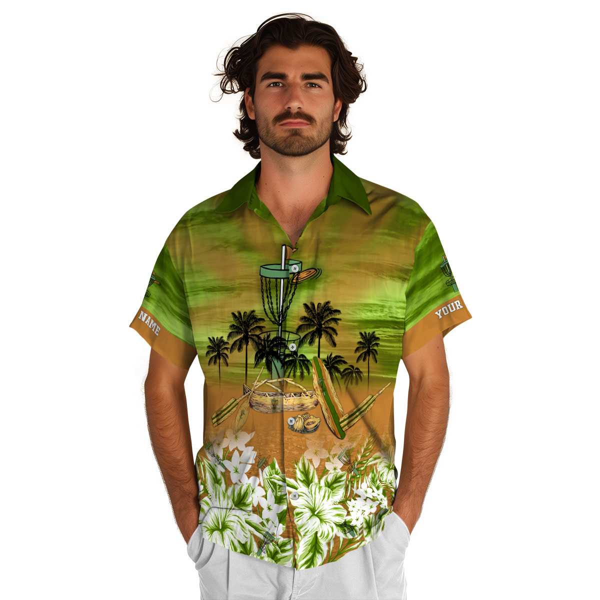 Customized Disc Golf Sunset Beach Canoe Hawaiian Shirt New Arrival Customized Disc Golf Sunset Beach Canoe Hawaiian Shirt New Arrival