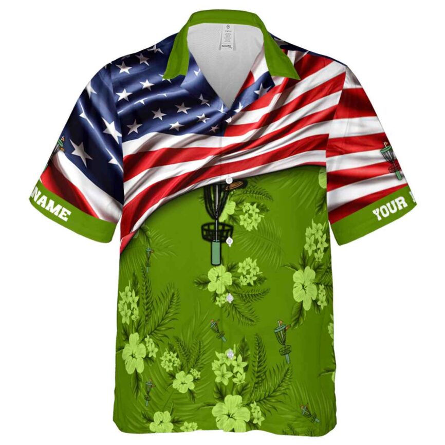 Customized Disc Golf US Flag Themed Hawaiian Shirt Fashion forward