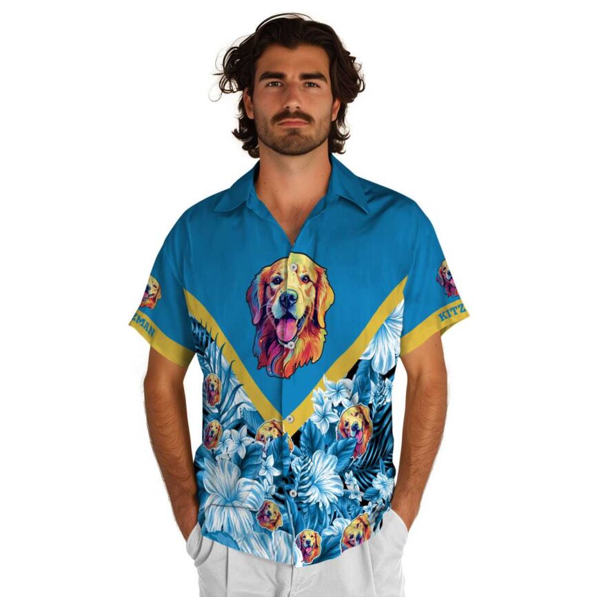Customized Dog Bold Floral Number Hawaiian Shirt New Arrival