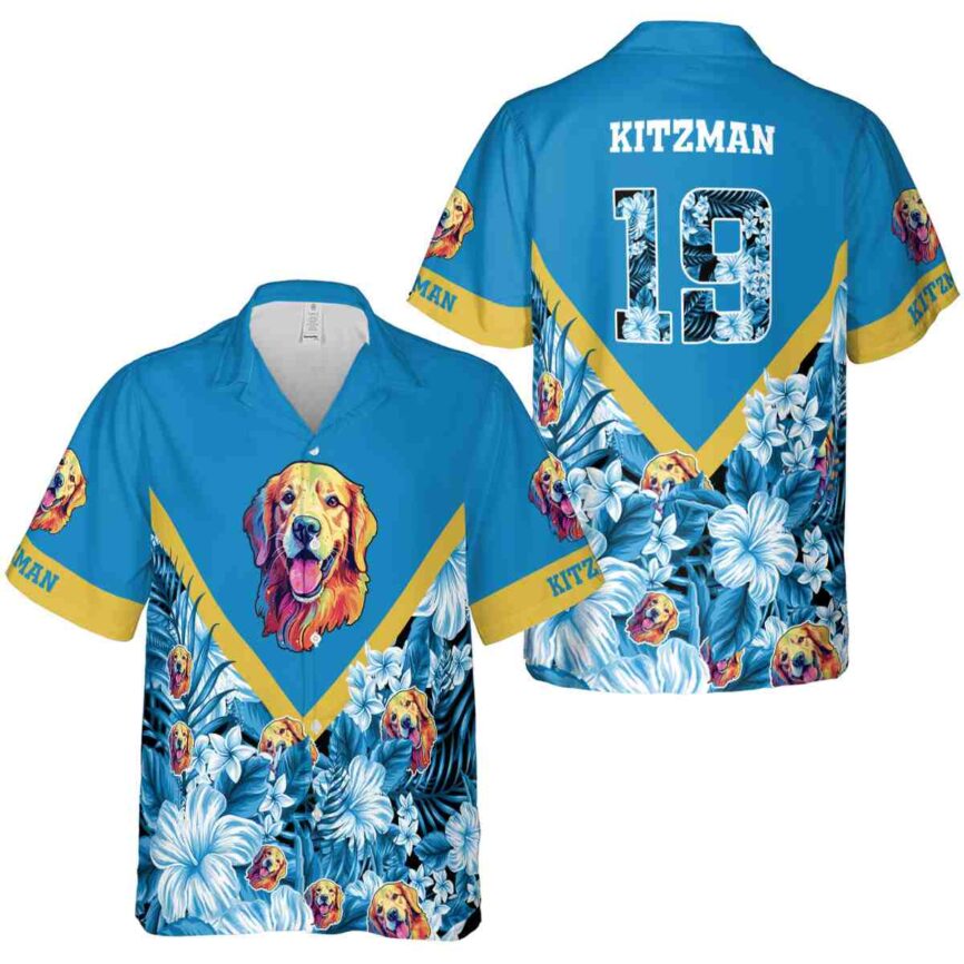 Customized Dog Bold Floral Number Hawaiian Shirt Premium grade