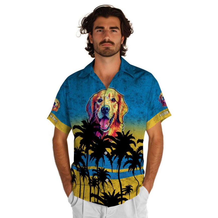 Customized Dog Sunset Gradient Hawaiian Shirt New Arrival