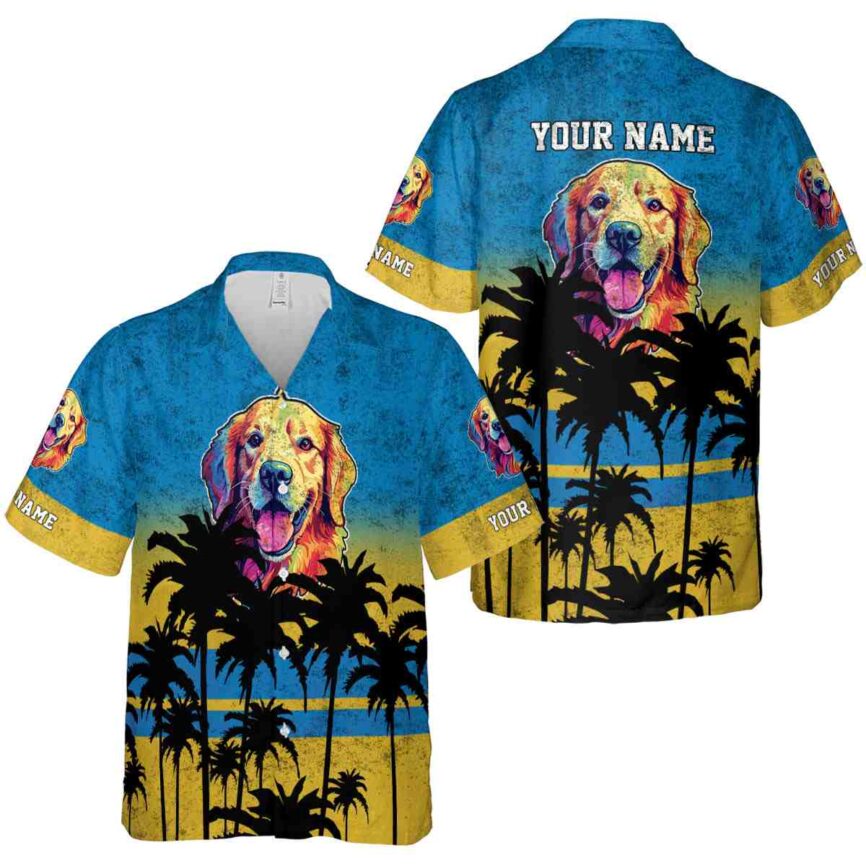 Customized Dog Sunset Gradient Hawaiian Shirt Premium grade