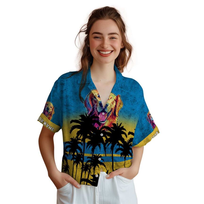 Customized Dog Sunset Gradient Hawaiian Shirt Top rated