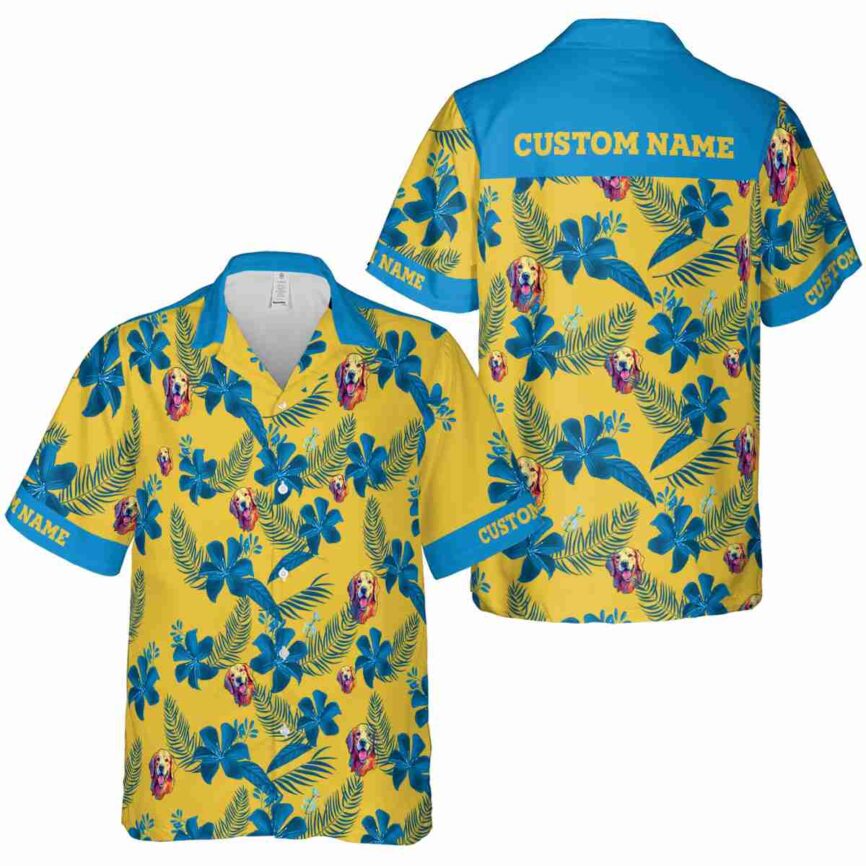 Customized Dog Tropical Flower Hawaiian Shirt Premium grade