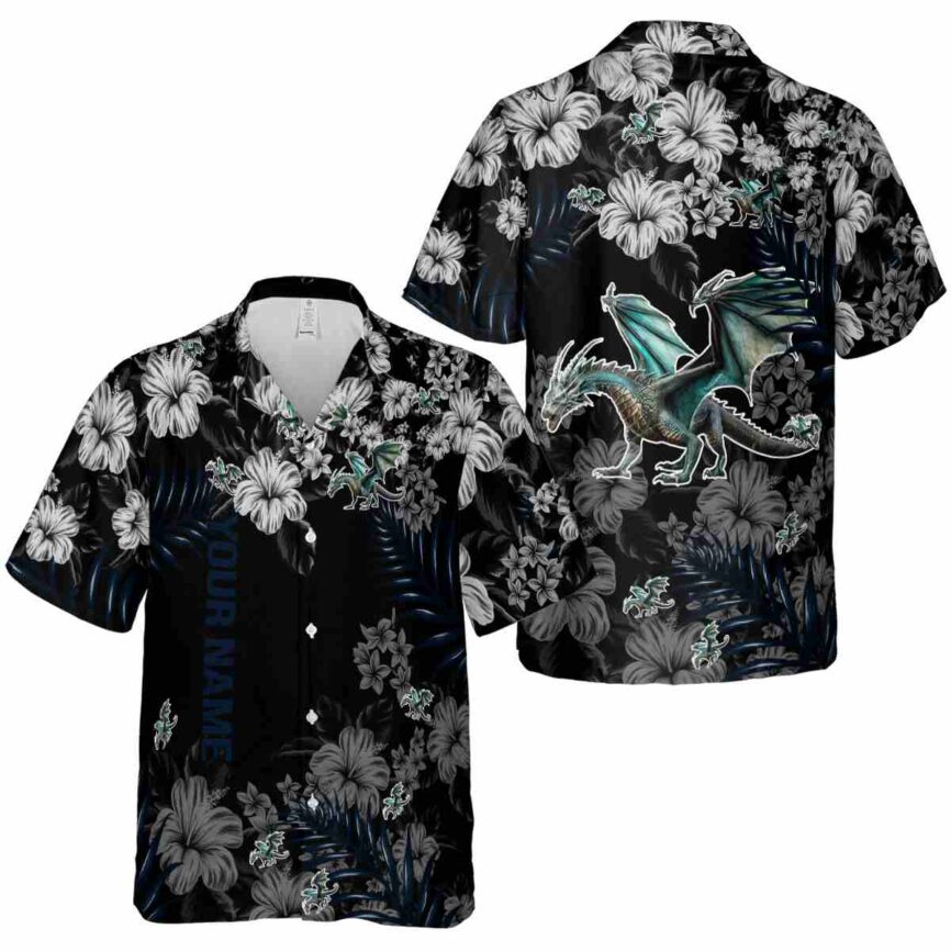 Customized Dragon Hibiscus Pattern Hawaiian Shirt Premium grade