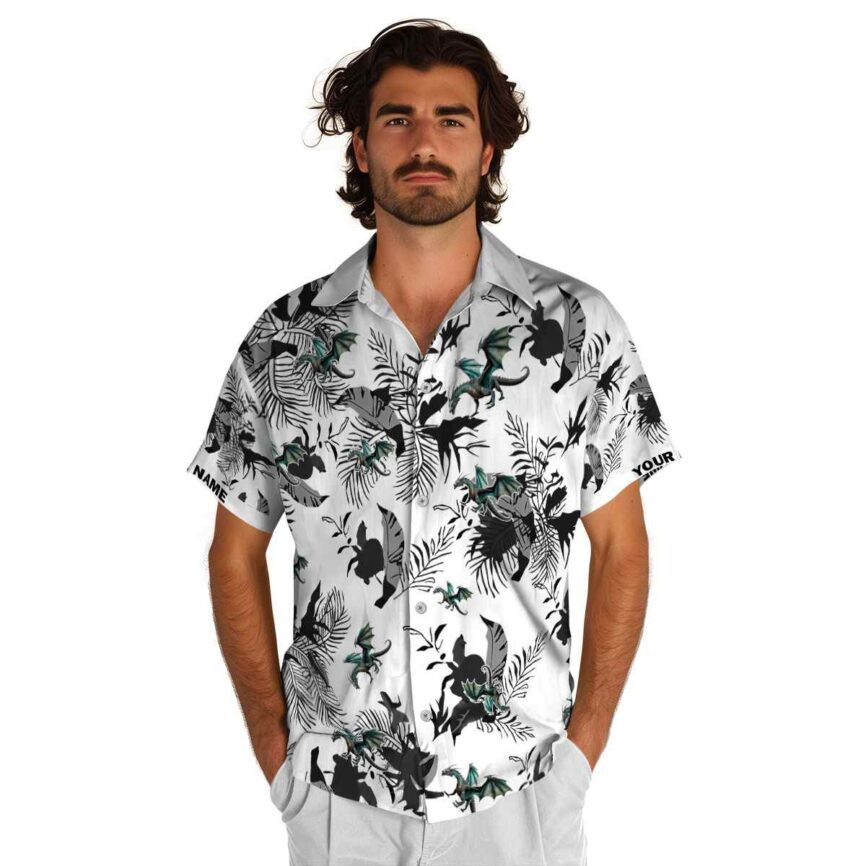 Customized Dragon Leafy Accents Hawaiian Shirt New Arrival
