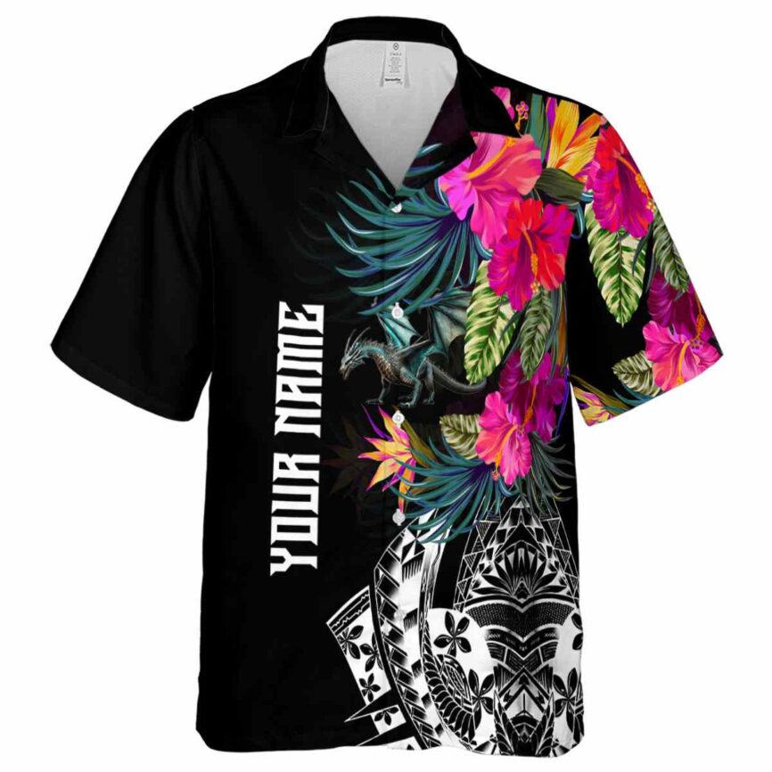 Customized Dragon Polynesian Flowers Hawaiian Shirt Fashion forward