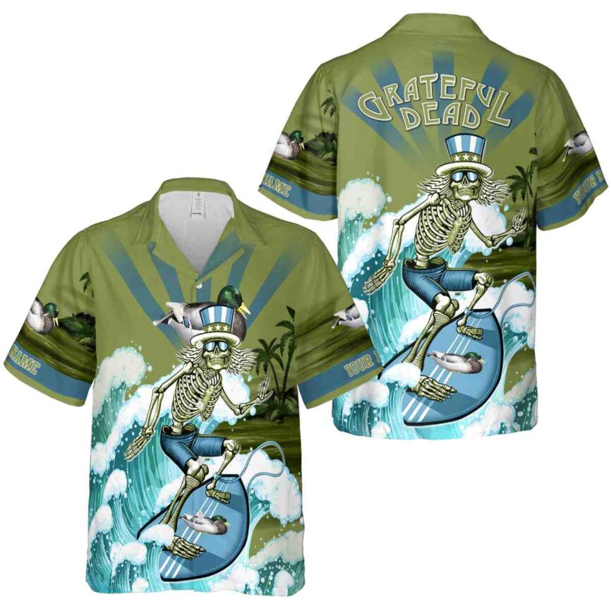Customized Duck Grateful Dead Motif Hawaiian Shirt Premium grade