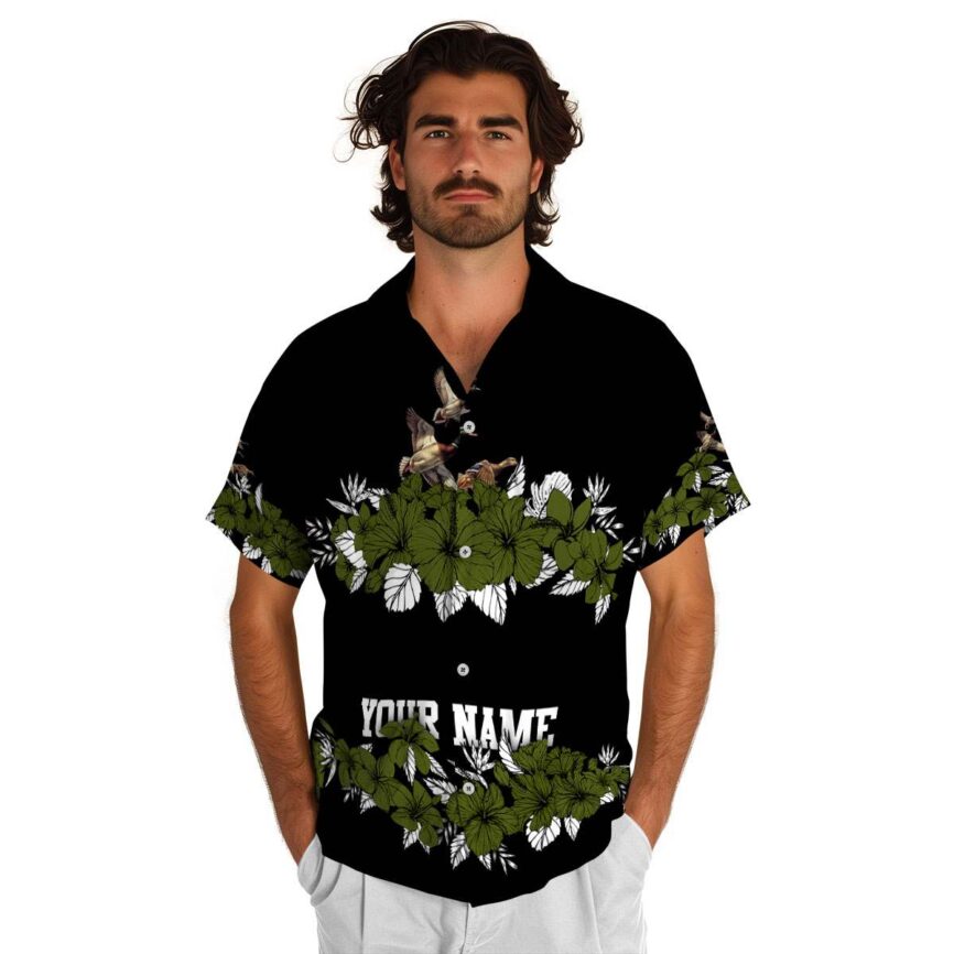 Customized Duck Hibiscus Band Hawaiian Shirt New Arrival