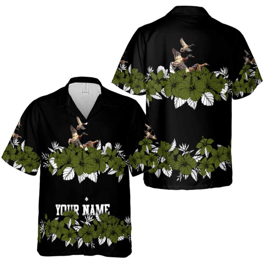 Customized Duck Hibiscus Band Hawaiian Shirt Premium grade