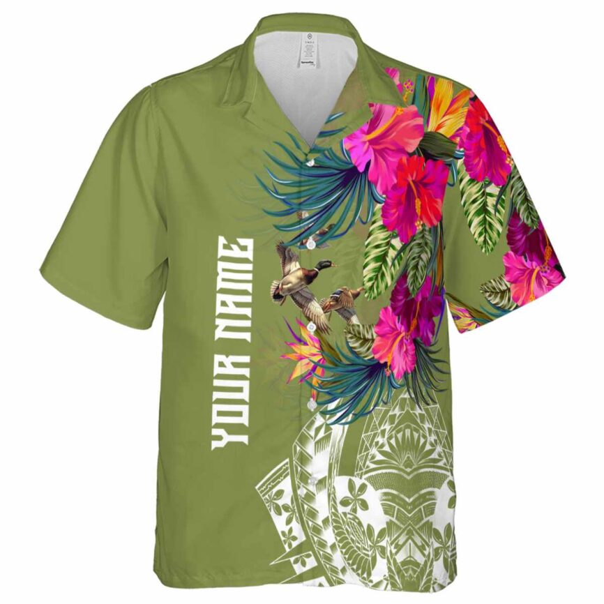 Customized Duck Polynesian Flowers Hawaiian Shirt Fashion forward