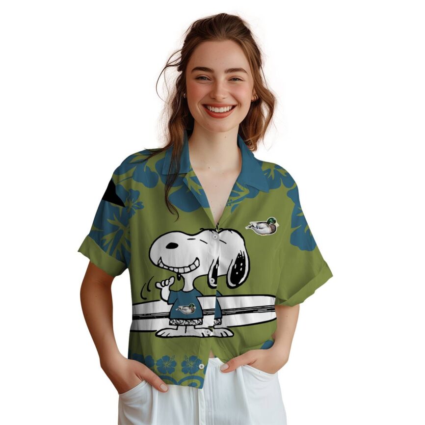 Customized Duck Surfing Snoopy Hawaiian Shirt Top rated