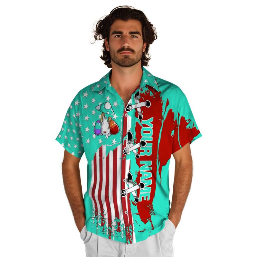 Customized Easter Flag Stitches Hawaiian Shirt New Arrival