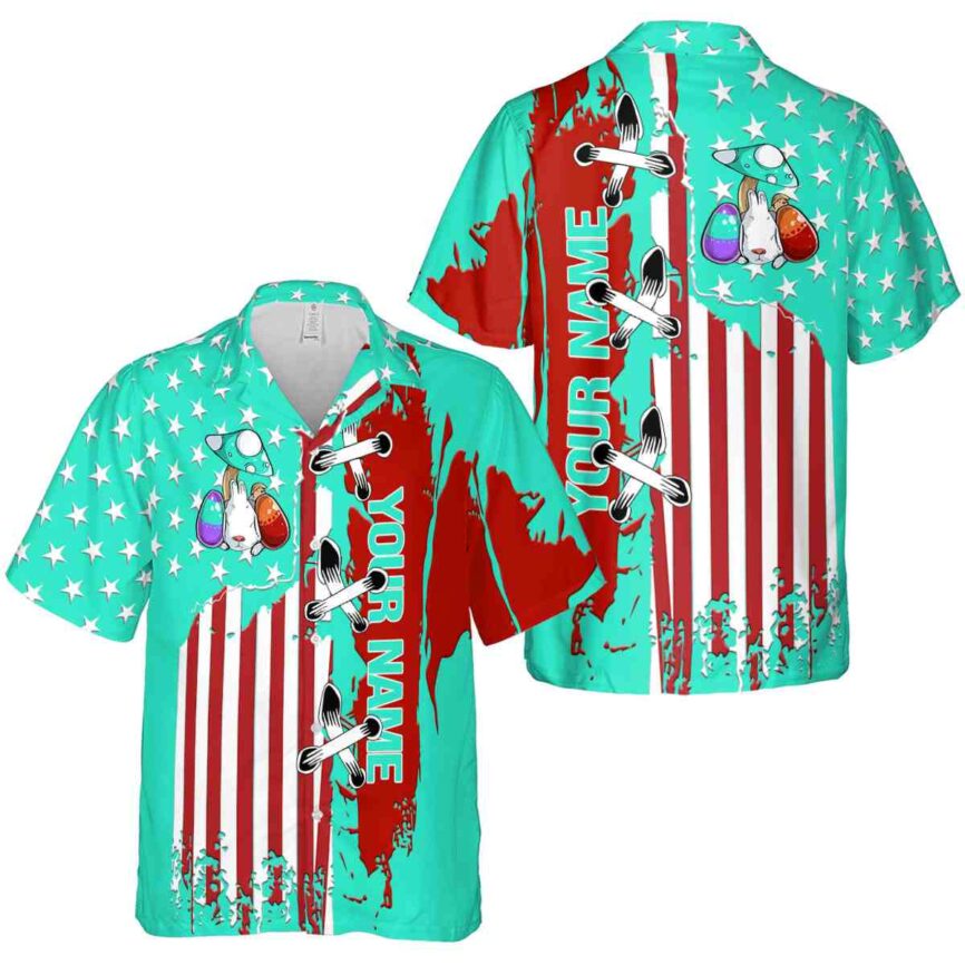 Customized Easter Flag Stitches Hawaiian Shirt Premium grade