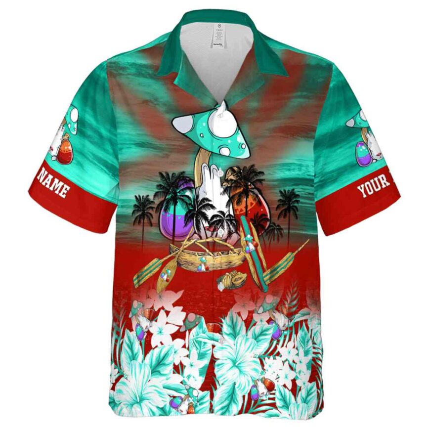 Customized Easter Sunset Beach Canoe Hawaiian Shirt Fashion forward