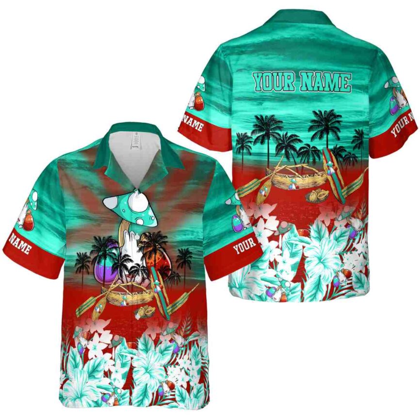 Customized Easter Sunset Beach Canoe Hawaiian Shirt Premium grade