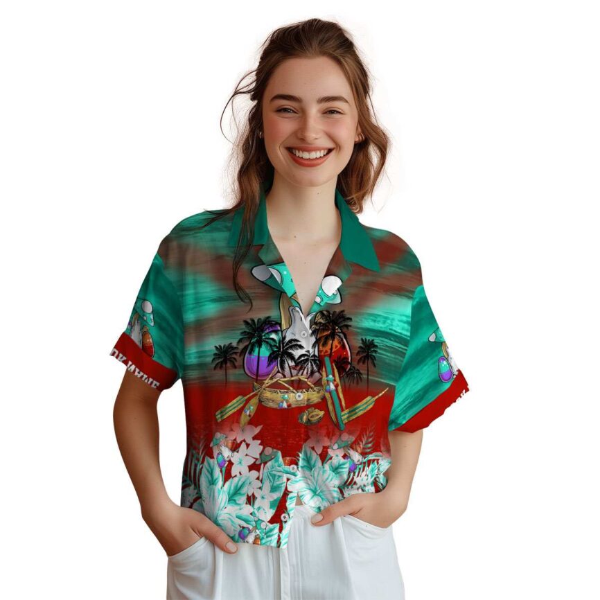 Customized Easter Sunset Beach Canoe Hawaiian Shirt Top rated