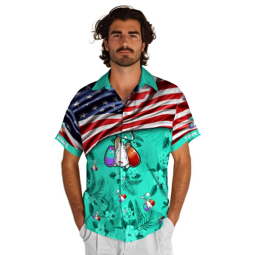 Customized Easter US Flag Themed Hawaiian Shirt New Arrival