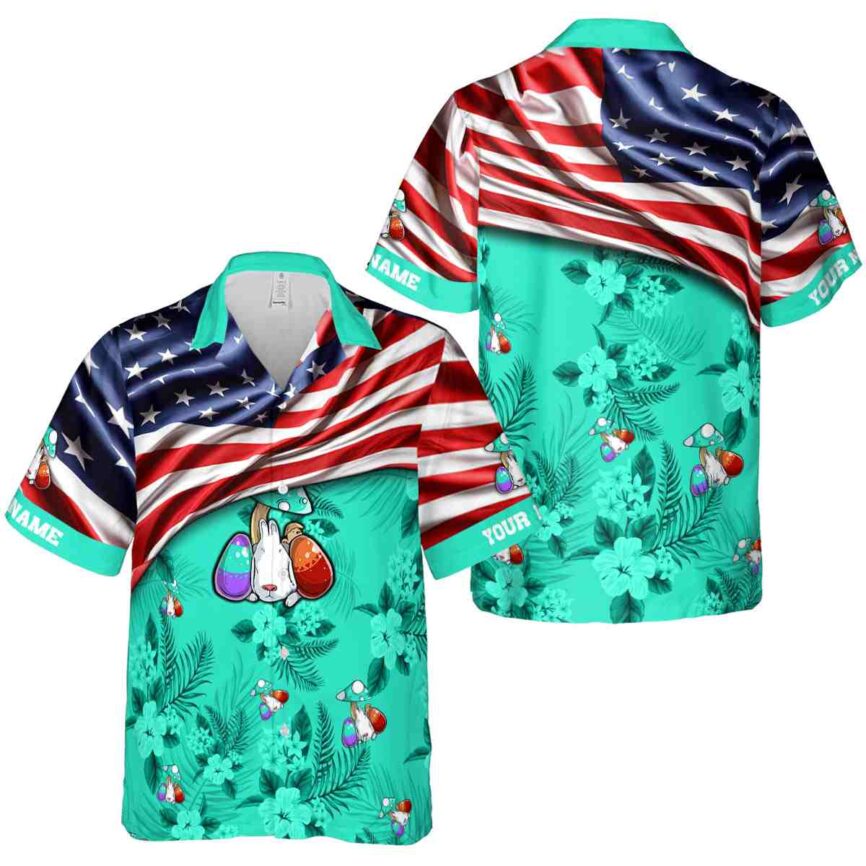 Customized Easter US Flag Themed Hawaiian Shirt Premium grade