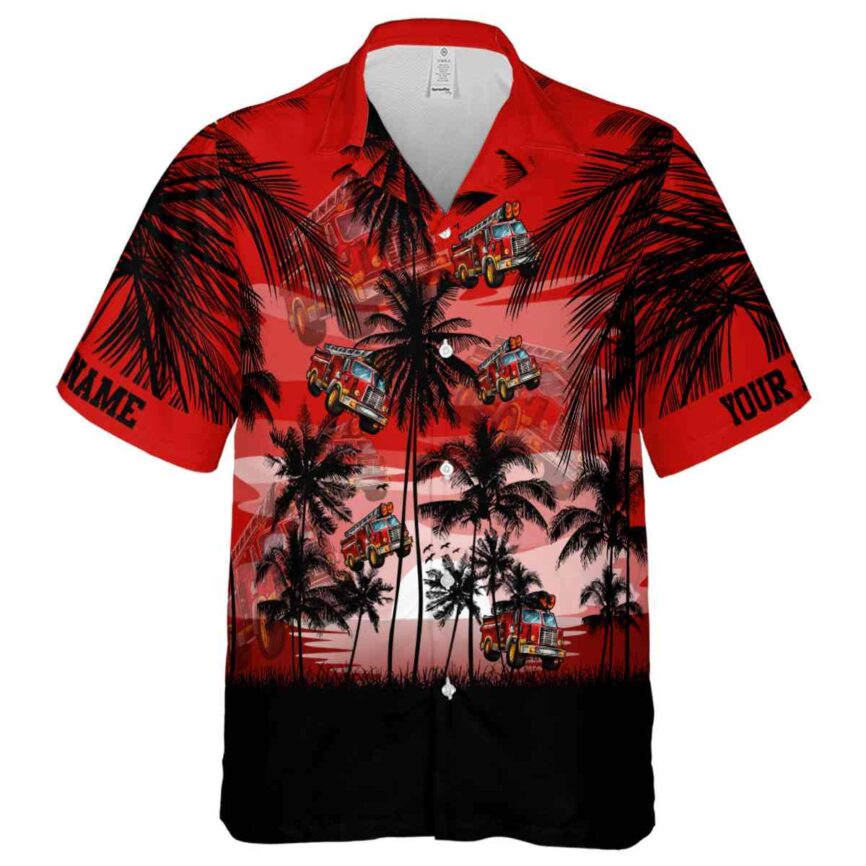 Customized Fire Truck Island Scenery Hawaiian Shirt Fashion forward