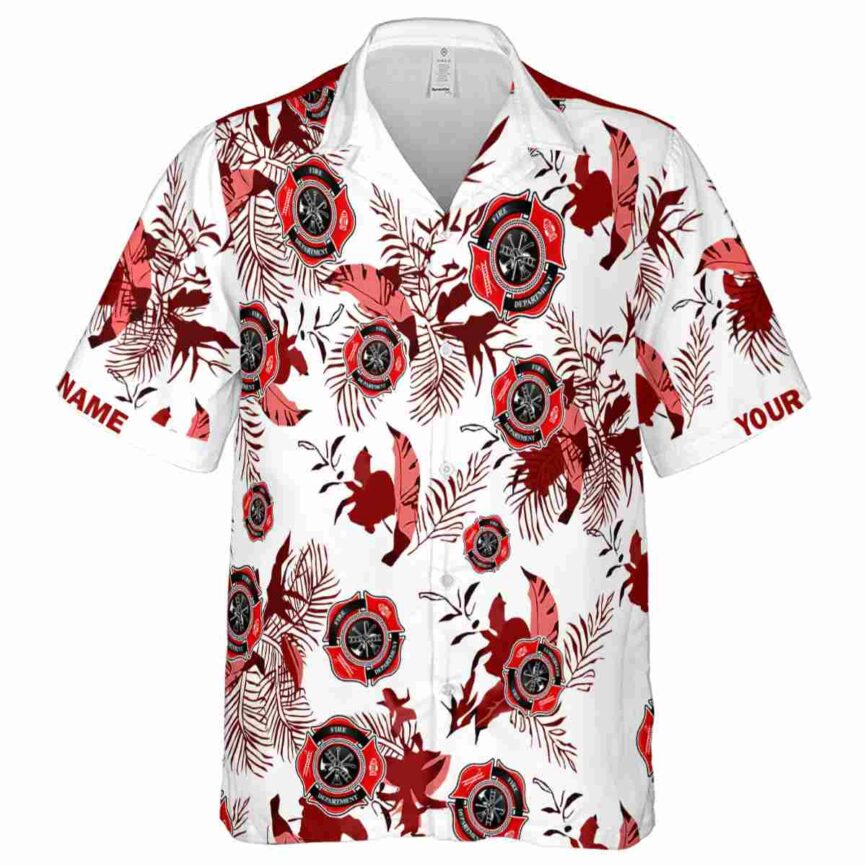 Customized Firefighter Leafy Accents Hawaiian Shirt Fashion forward
