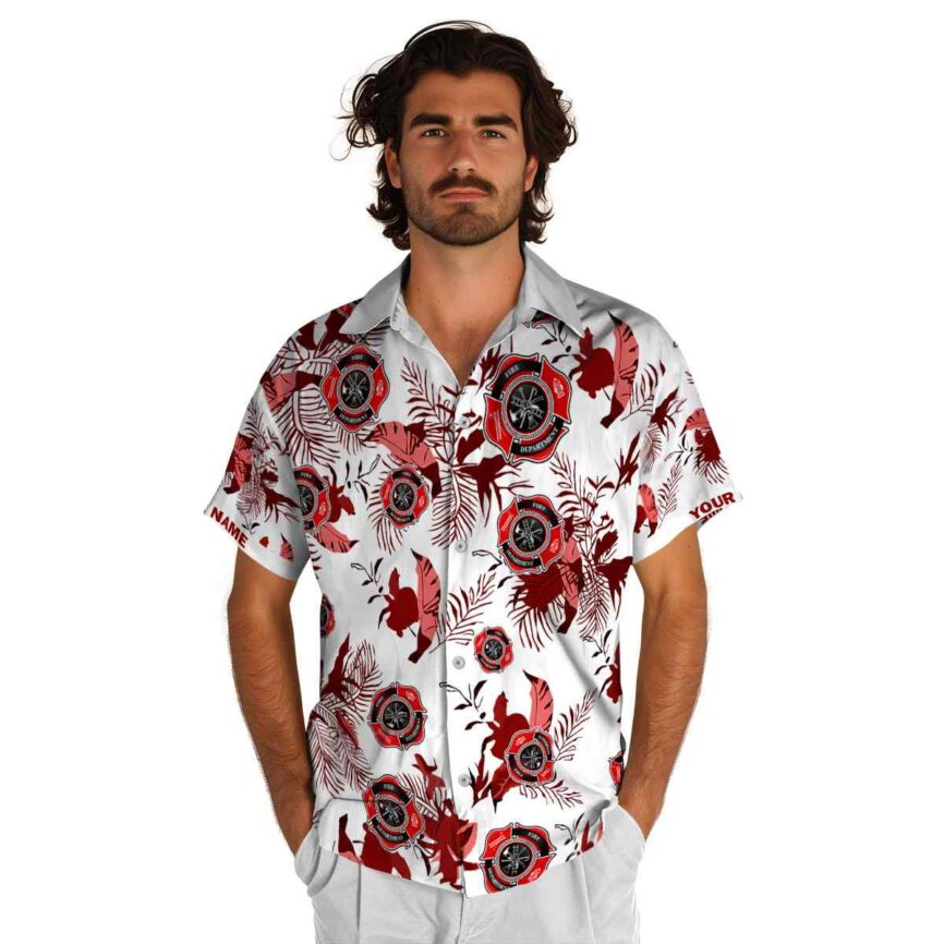 Customized Firefighter Leafy Accents Hawaiian Shirt New Arrival