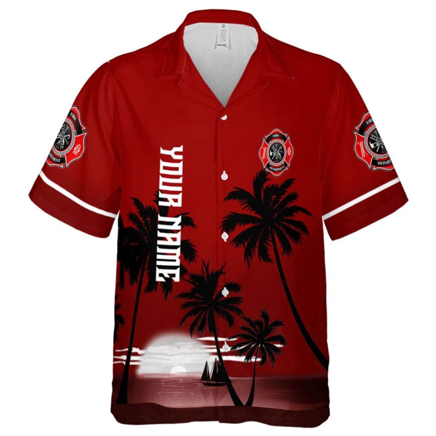 Customized Firefighter Ocean Sunset Hawaiian Shirt Fashion forward