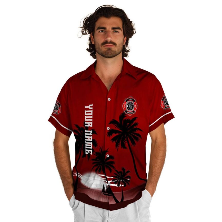 Customized Firefighter Ocean Sunset Hawaiian Shirt New Arrival