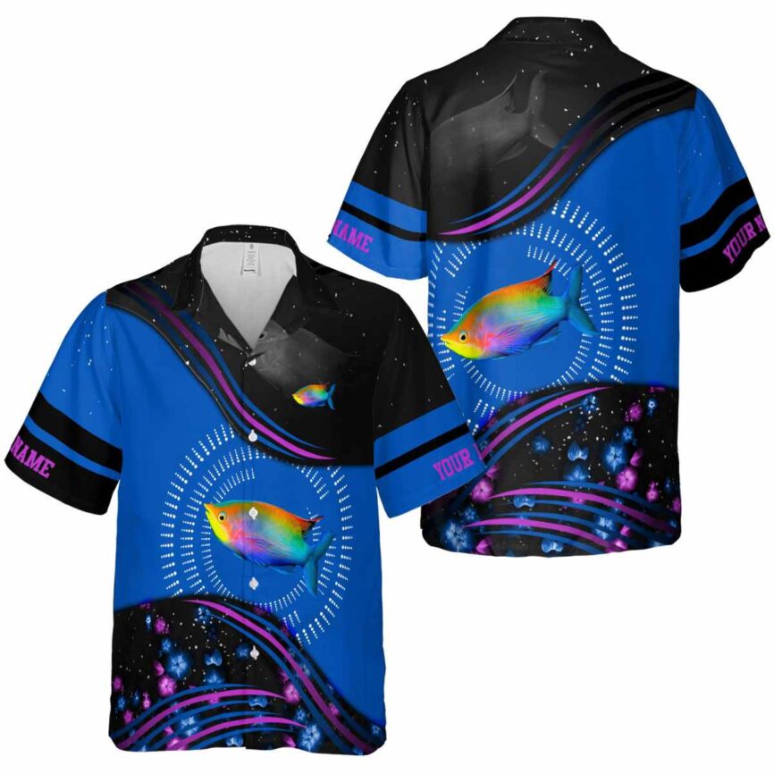 Customized Fish Dynamic Swirl Hawaiian Shirt Premium grade