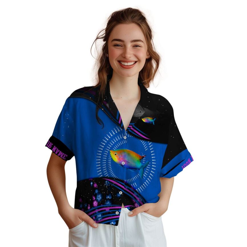 Customized Fish Dynamic Swirl Hawaiian Shirt Top rated