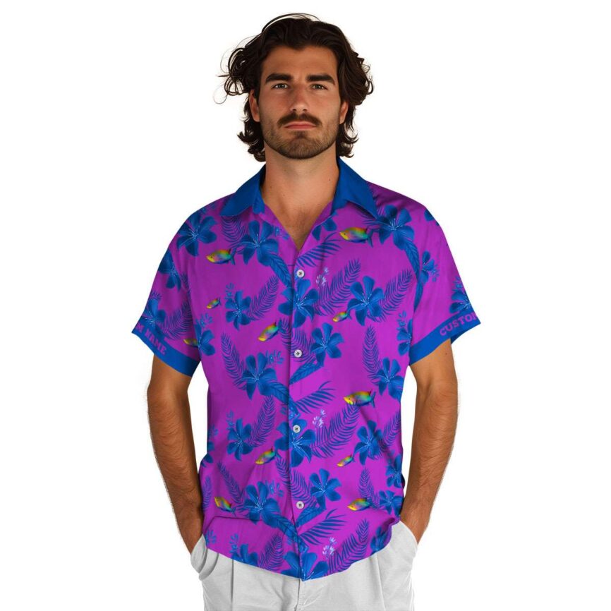 Customized Fish Tropical Flower Hawaiian Shirt New Arrival