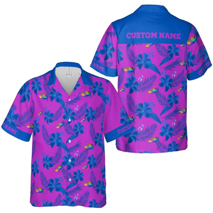 Customized Fish Tropical Flower Hawaiian Shirt Premium grade